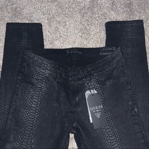 GUESS brand, Black matte snake print jeans NWT